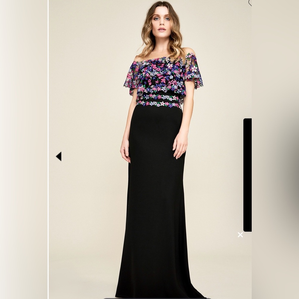Tadashi Shoji Black Floral Maxi Dress